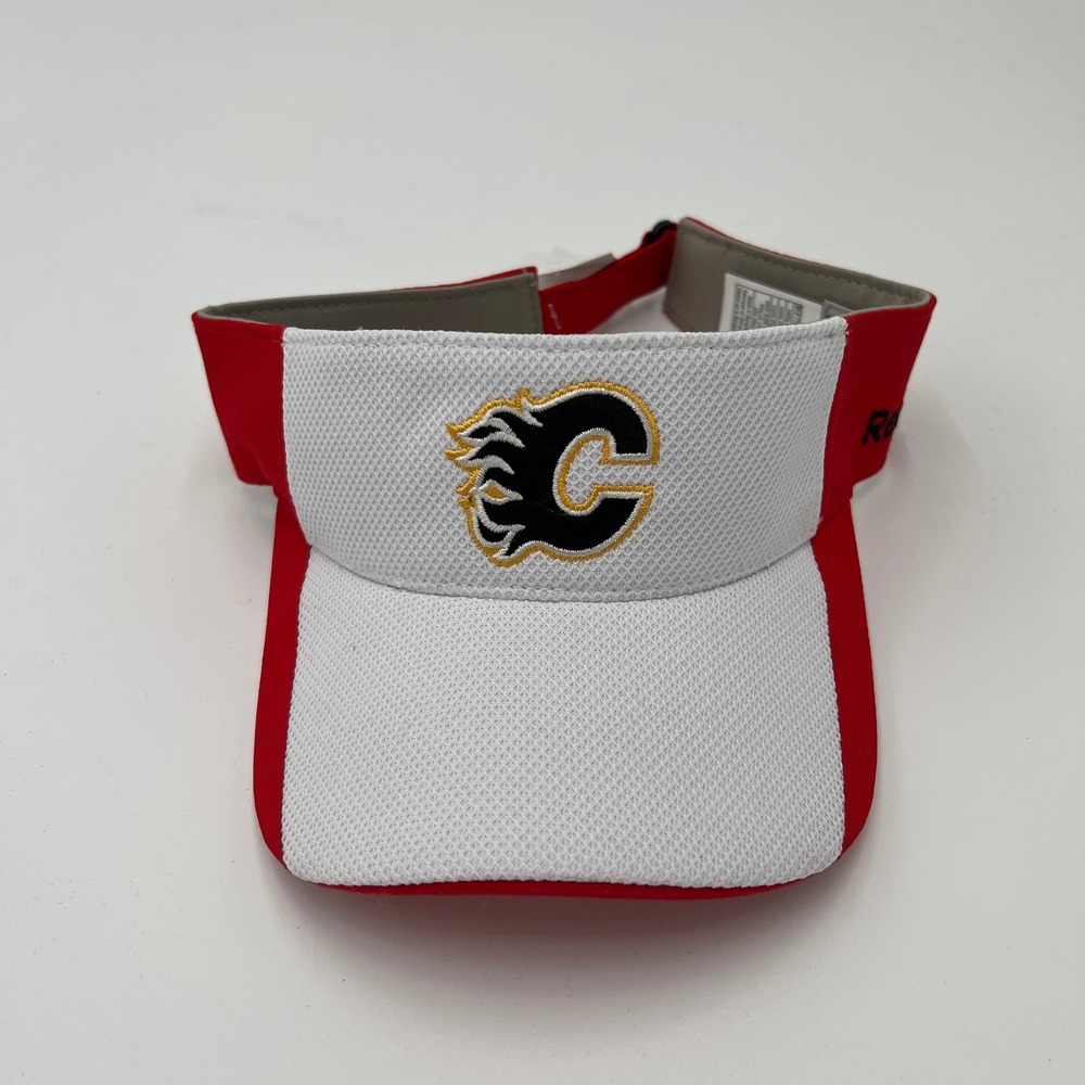 Reebok Calgary Flames NHL Face Off Headwear Visor Red White Adjustable New